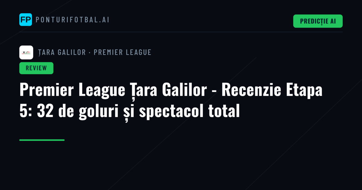 Premier League Țara Galilor - Recenzie Etapa 5: 32 de goluri și spectacol total