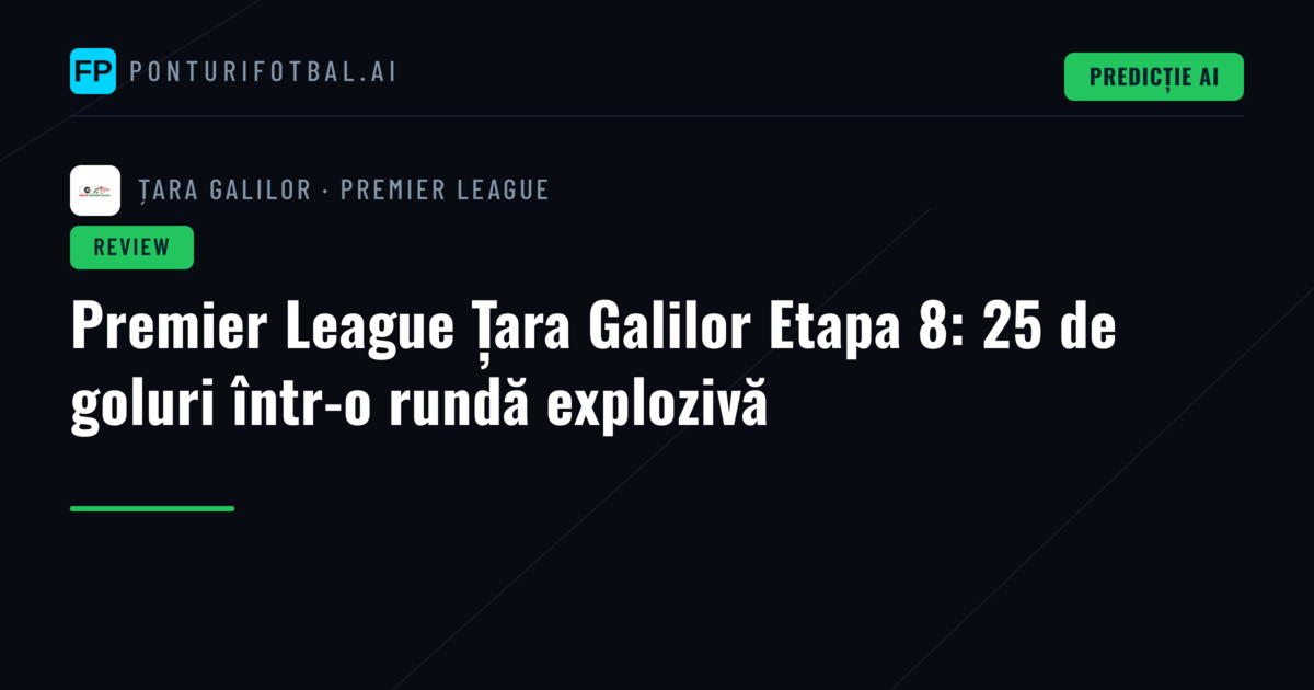 Premier League Țara Galilor Etapa 8: 25 de goluri într-o rundă explozivă