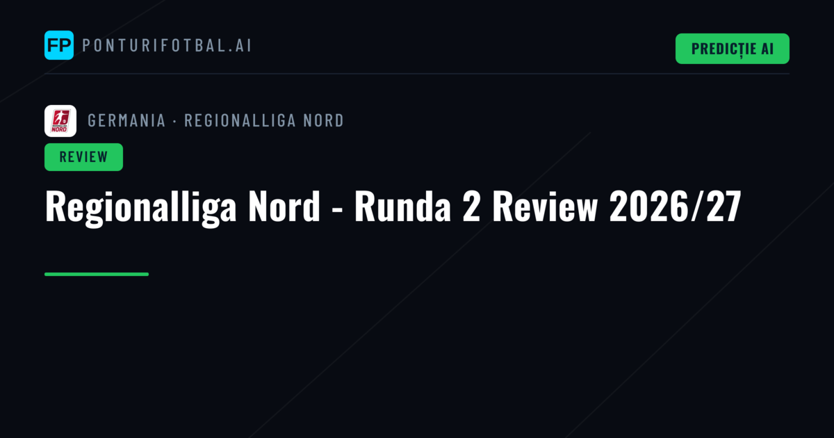 Regionalliga Nord - Runda 2 Review 2026/27