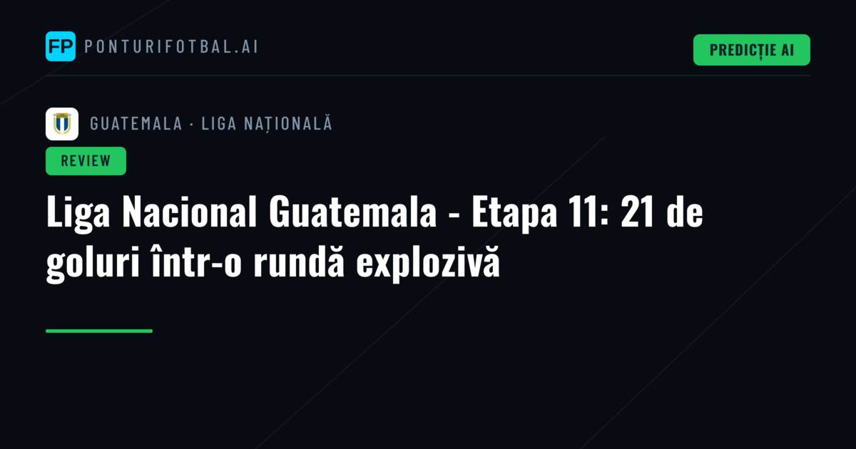 Liga Nacional Guatemala - Etapa 11: 21 de goluri într-o rundă explozivă
