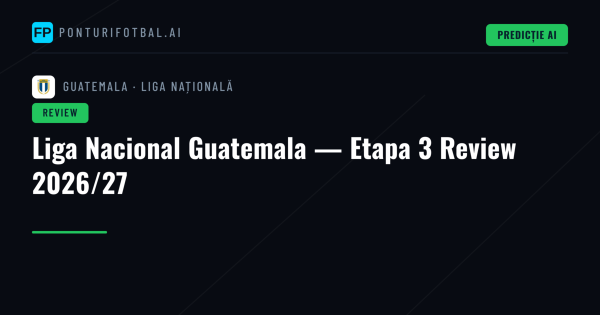 Liga Nacional Guatemala — Etapa 3 Review 2026/27