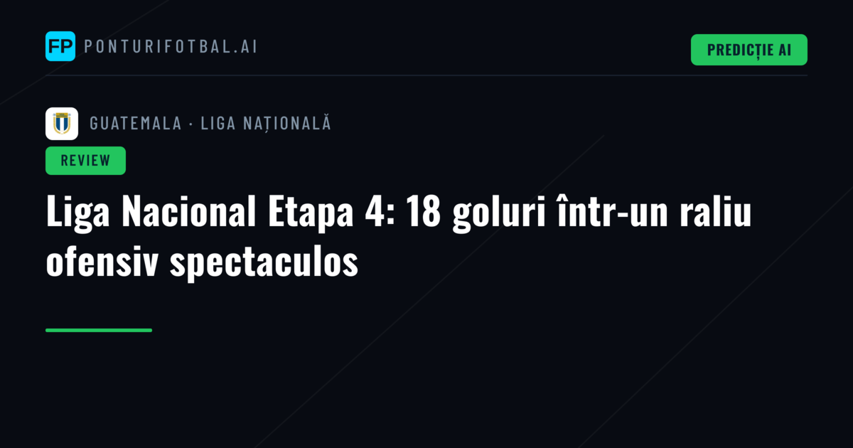 Liga Nacional Etapa 4: 18 goluri într-un raliu ofensiv spectaculos