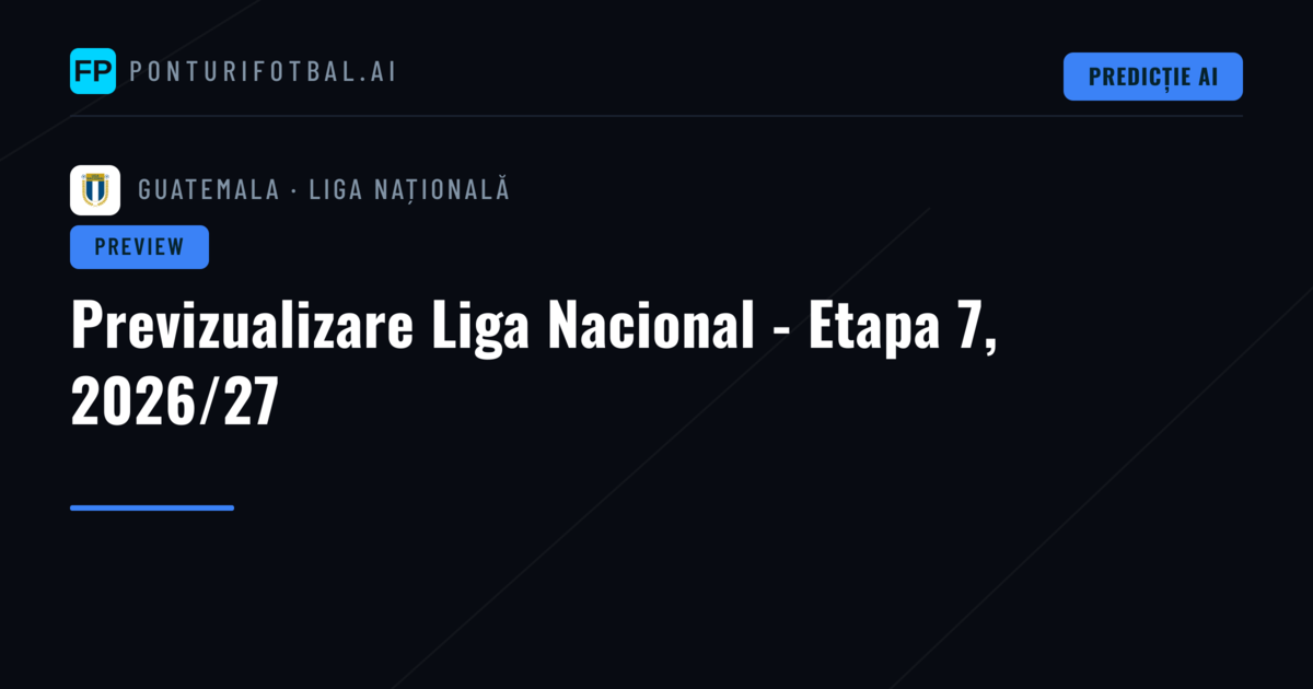 Previzualizare Liga Nacional - Etapa 7, 2026/27