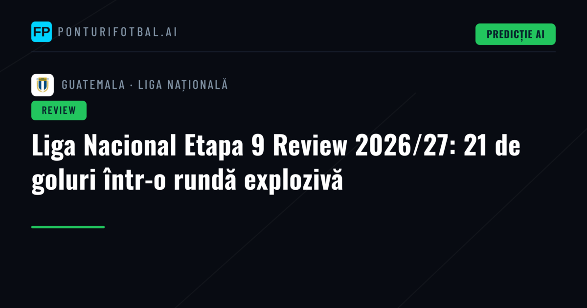 Liga Nacional Etapa 9 Review 2026/27: 21 de goluri într-o rundă explozivă