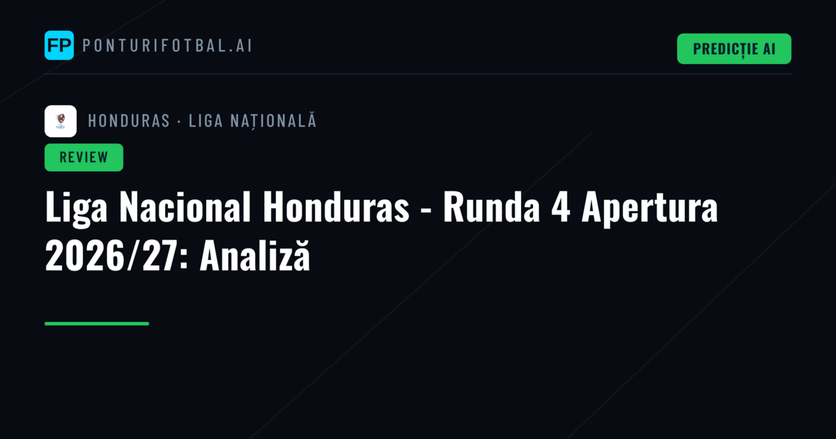 Liga Nacional Honduras - Runda 4 Apertura 2026/27: Analiză