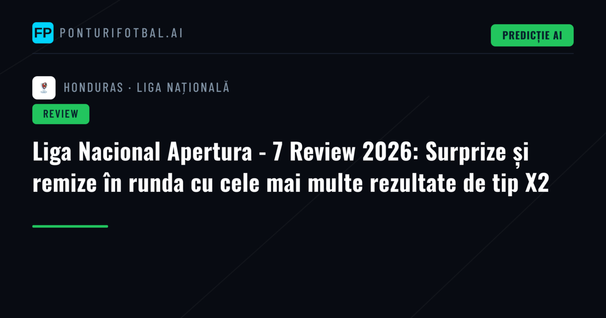 Liga Nacional Apertura - 7 Review 2026: Surprize și remize în runda cu cele mai multe rezultate de tip X2