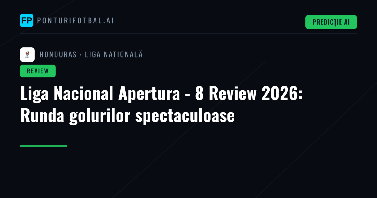 Liga Nacional Apertura - 8 Review 2026: Runda golurilor spectaculoase