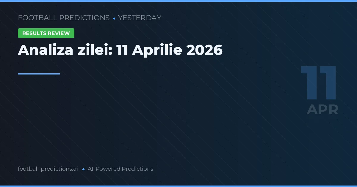 Analiza zilei: 11 Aprilie 2026