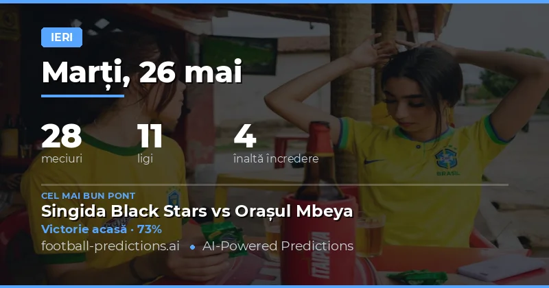Rezumat Performanță Predicții Fotbal 26 Mai
