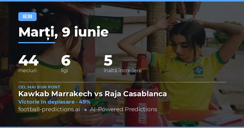 Pronosticuri și Ponturi Fotbal — Marți, 9 iunie, 2026