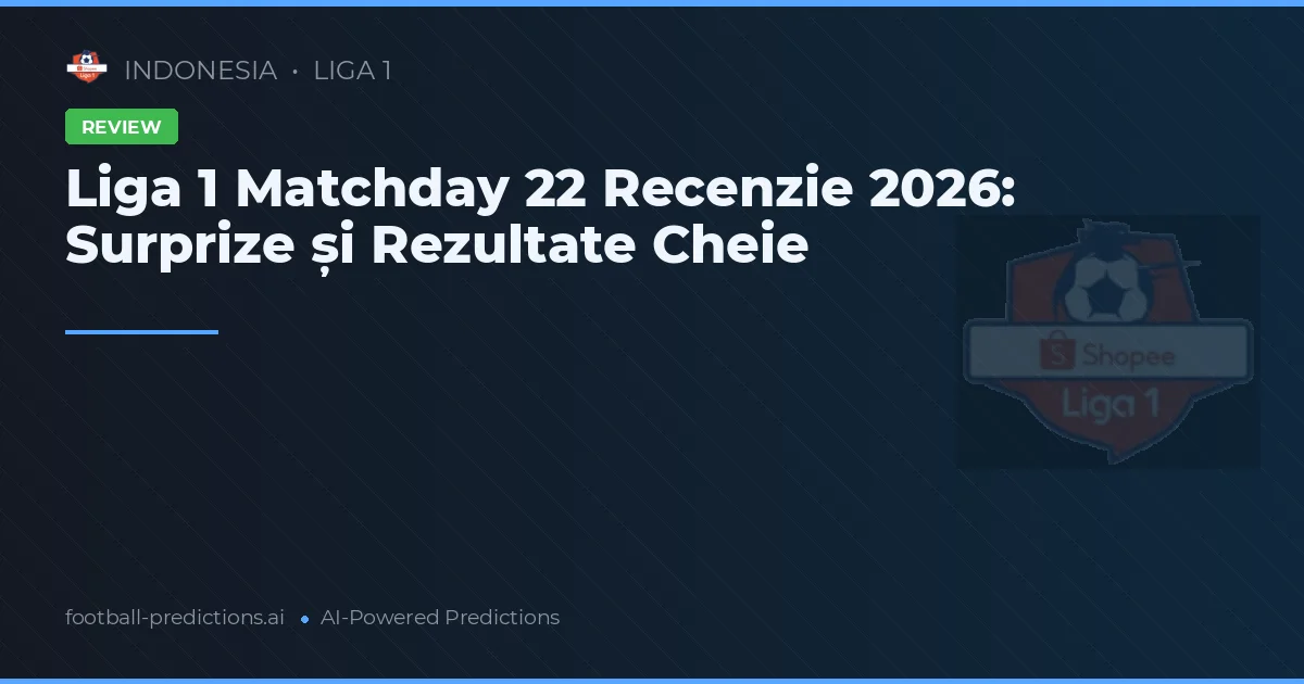 Liga 1 Matchday 22 Recenzie 2026: Surprize și Rezultate Cheie