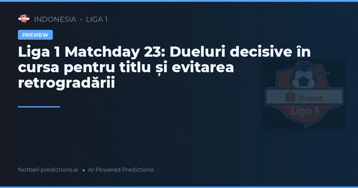 Liga 1 Matchday 23: Dueluri decisive în cursa pentru titlu și evitarea retrogradării