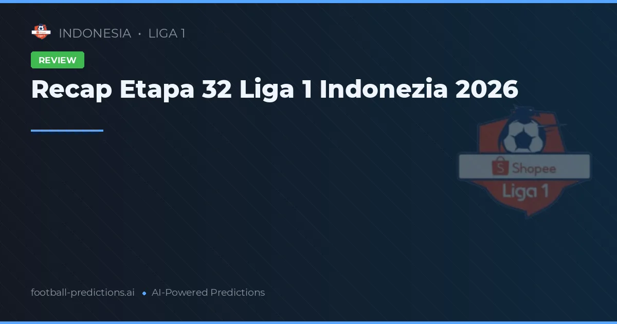 Recap Etapa 32 Liga 1 Indonezia 2026