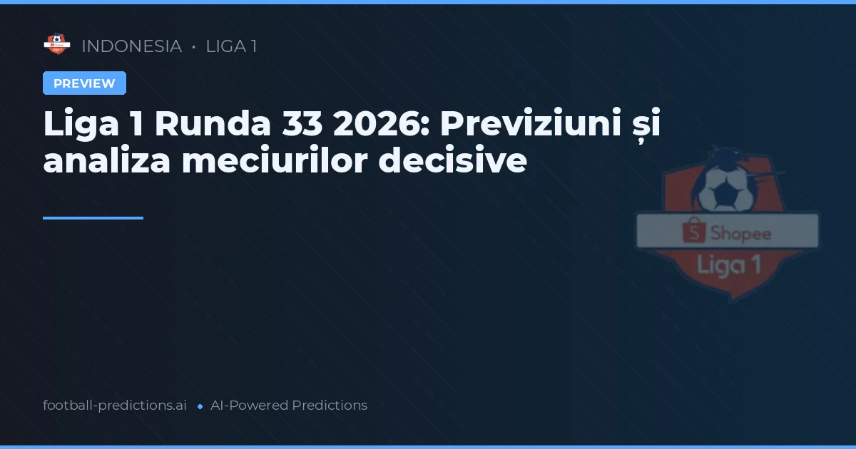 Liga 1 Runda 33 2026: Previziuni și analiza meciurilor decisive