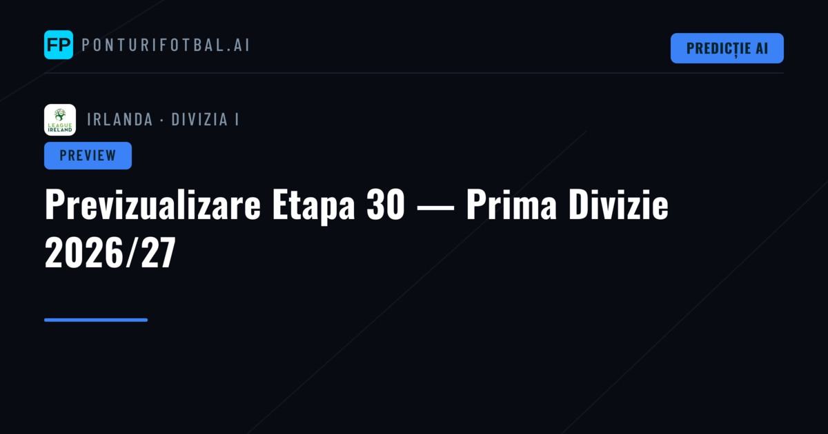Previzualizare Etapa 30 — Prima Divizie 2026/27