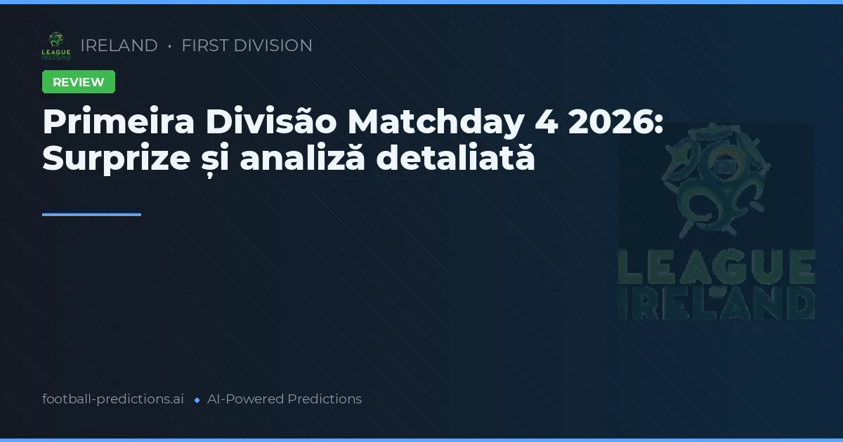 Primeira Divisão Matchday 4 2026: Surprize și analiză detaliată