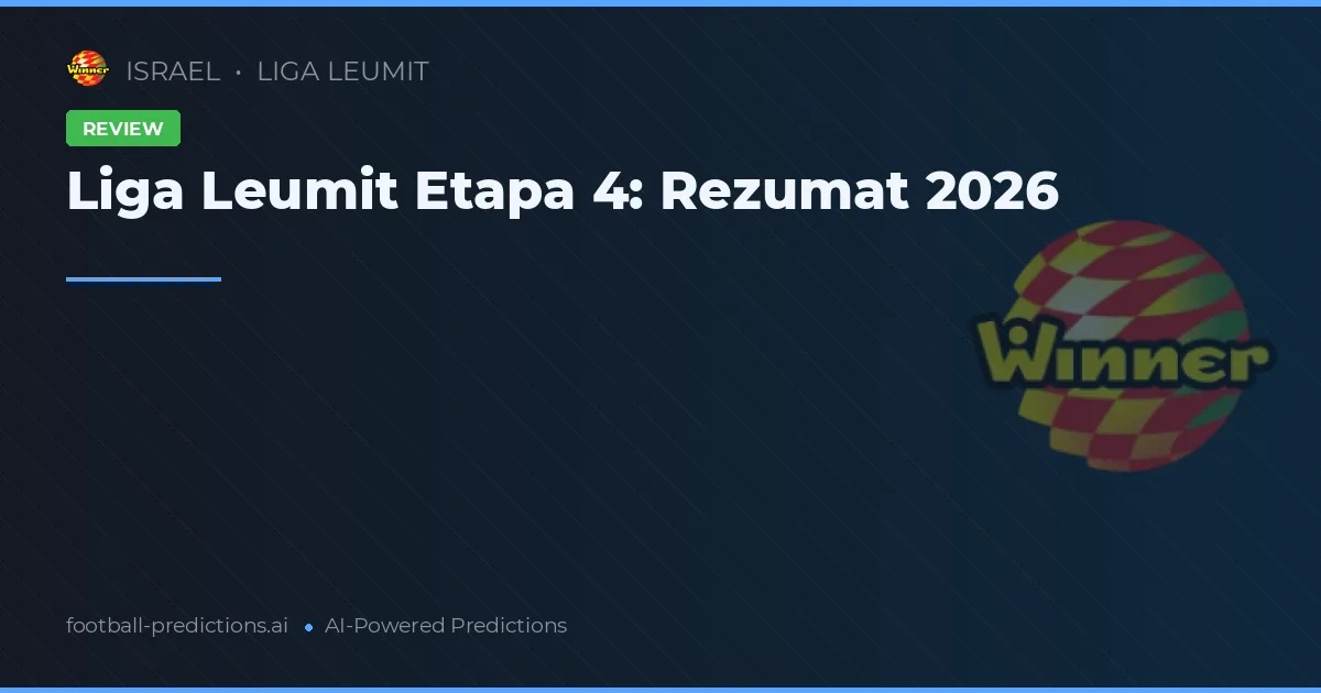 Liga Leumit Etapa 4: Rezumat 2026