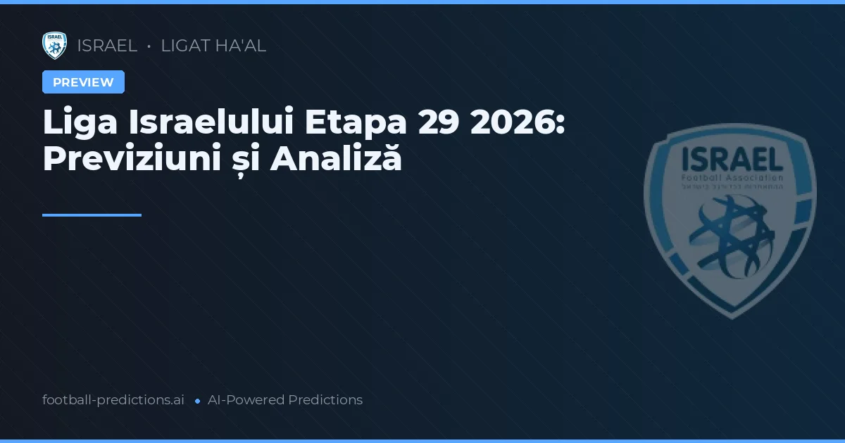 Liga Israelului Etapa 29 2026: Previziuni și Analiză