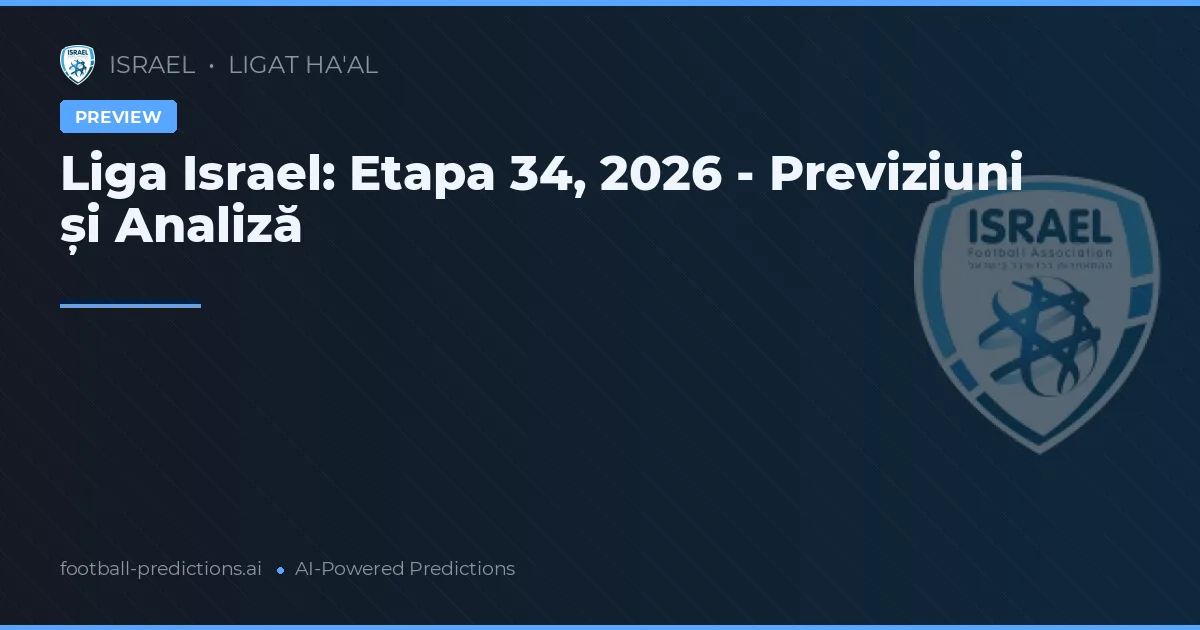 Liga Israel: Etapa 34, 2026 - Previziuni și Analiză