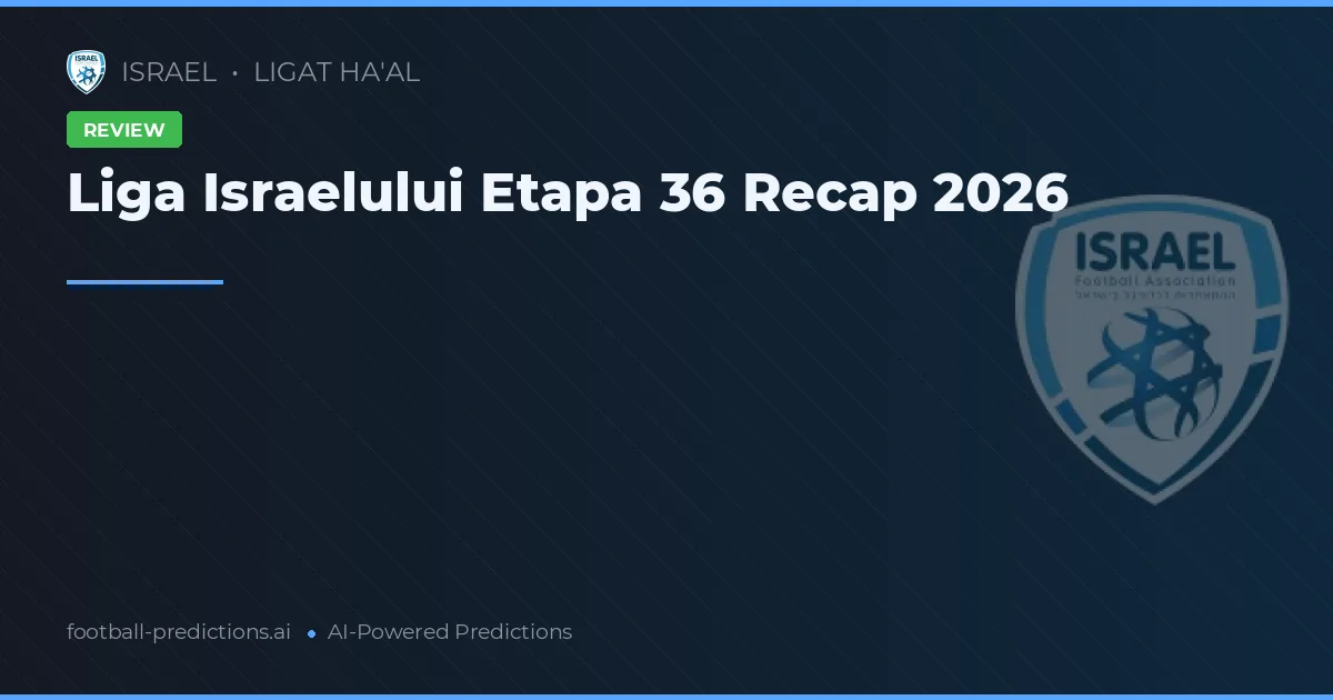 Liga Israelului Etapa 36 Recap 2026