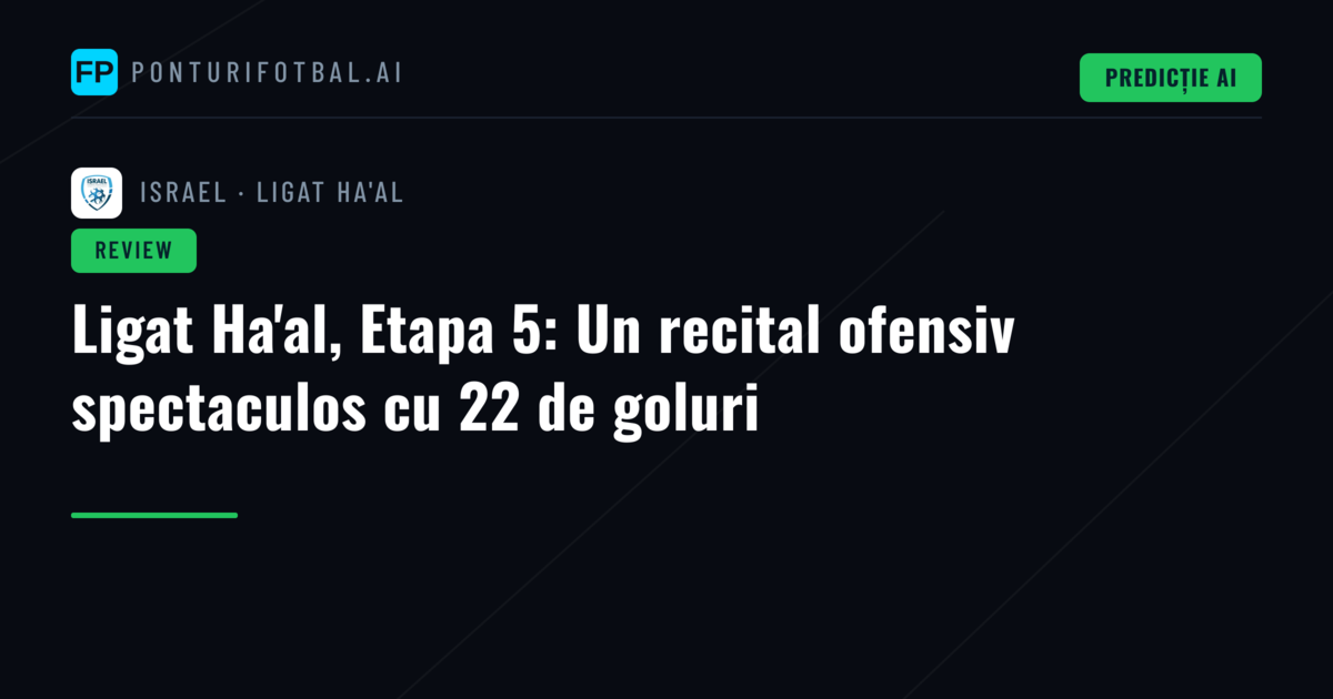 Ligat Ha'al, Etapa 5: Un recital ofensiv spectaculos cu 22 de goluri