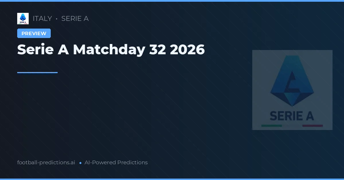 Serie A Matchday 32 2026