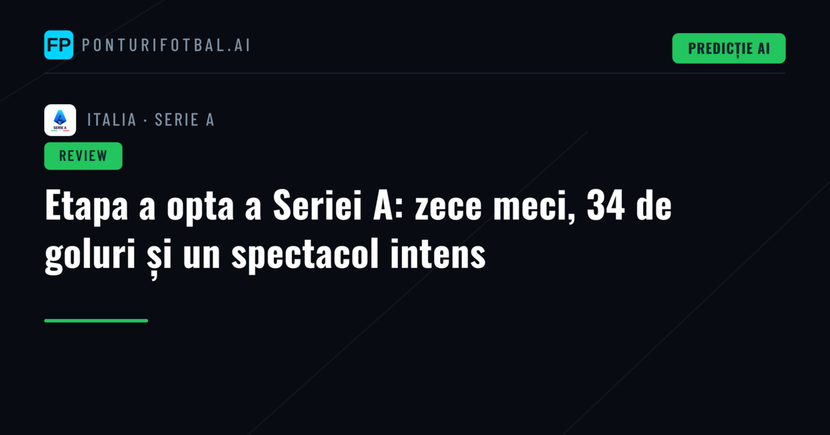 Etapa a opta a Seriei A: zece meci, 34 de goluri și un spectacol intens
