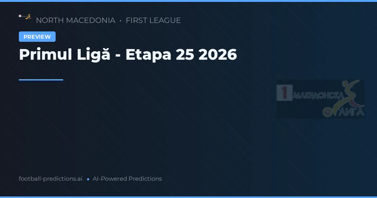 Primul Ligă - Etapa 25 2026