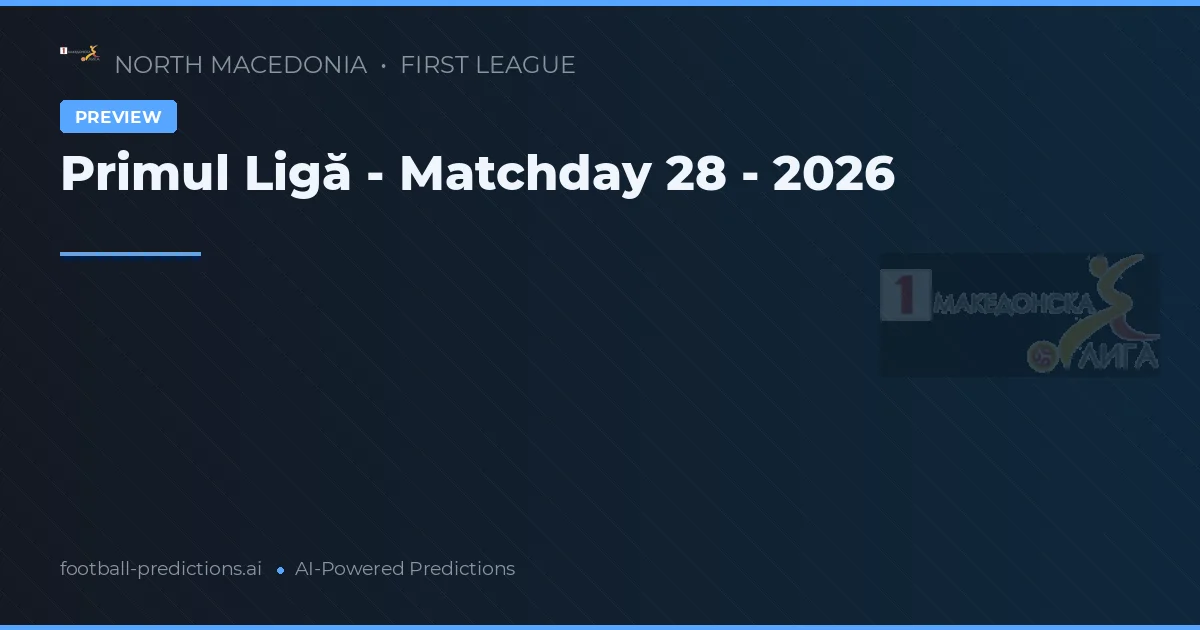 Primul Ligă - Matchday 28 - 2026