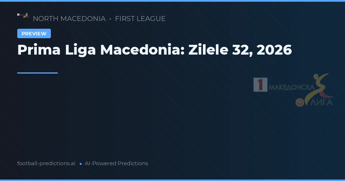 Prima Liga Macedonia: Zilele 32, 2026