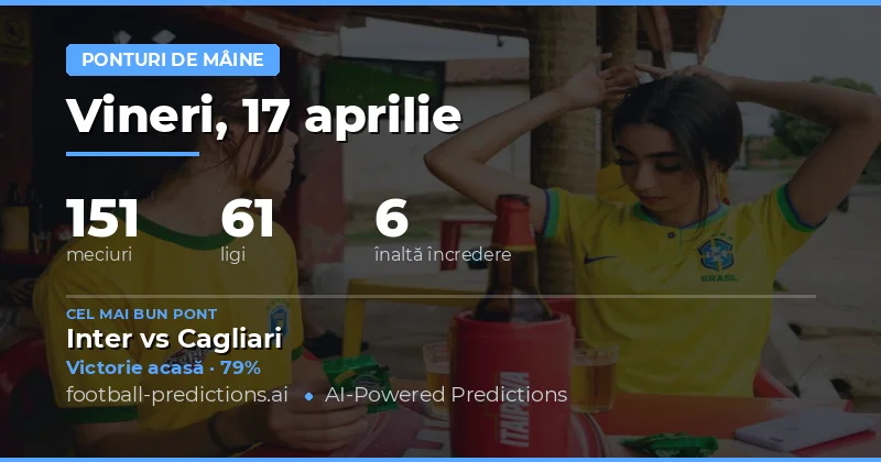 Meciurile de mâine: o zi plină de posibilități pentru pariori