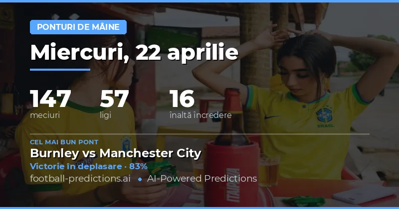 Predictii pentru meciurile de mâine – 22 Aprilie 2026