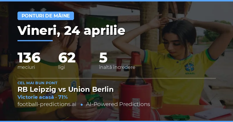 Meciurile din 24 aprilie 2026: O zi plină de oportunități pentru pariori