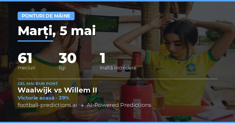 Predicții Fotbal Mâine 5 Mai 2026: O Zi Dominată de Echipele Gazde