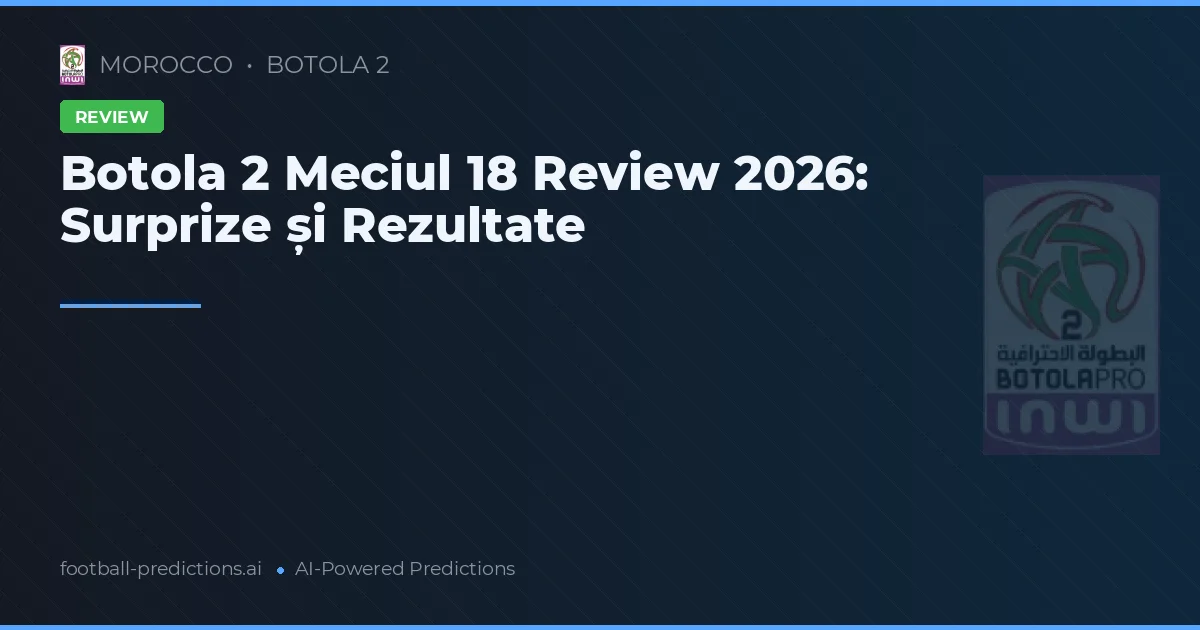 Botola 2 Meciul 18 Review 2026: Surprize și Rezultate