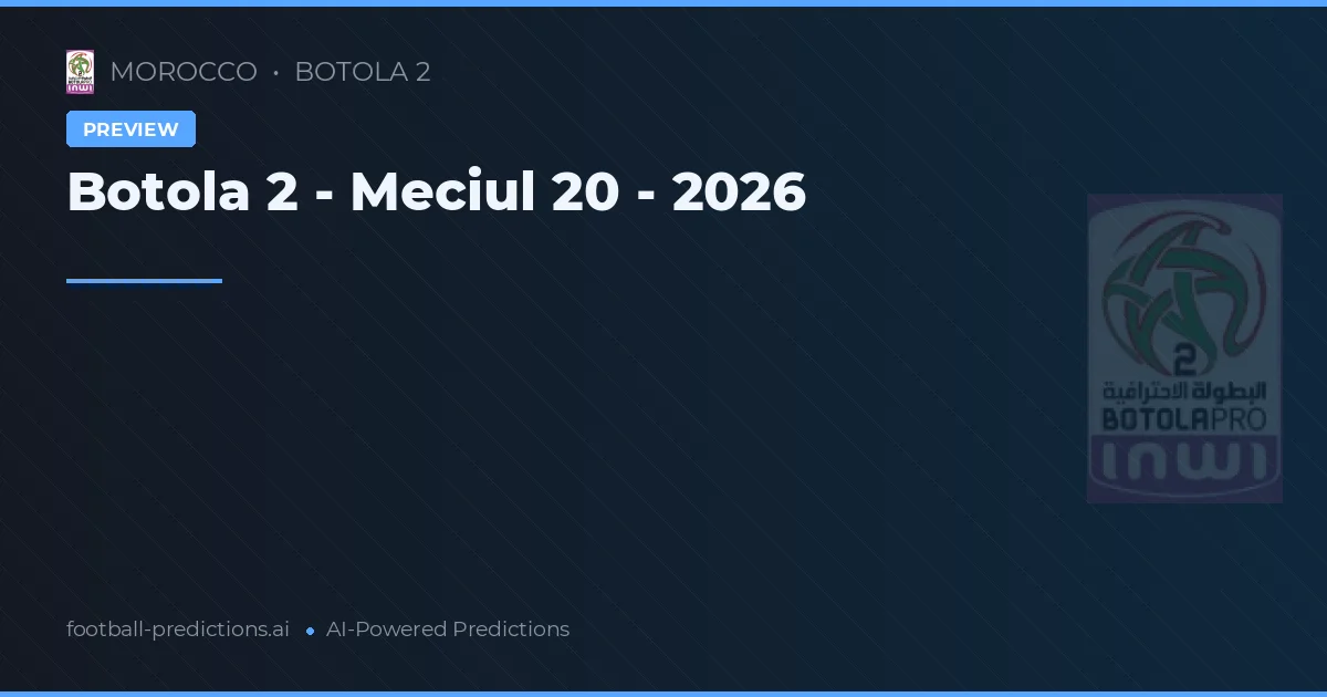Botola 2 - Meciul 20 - 2026