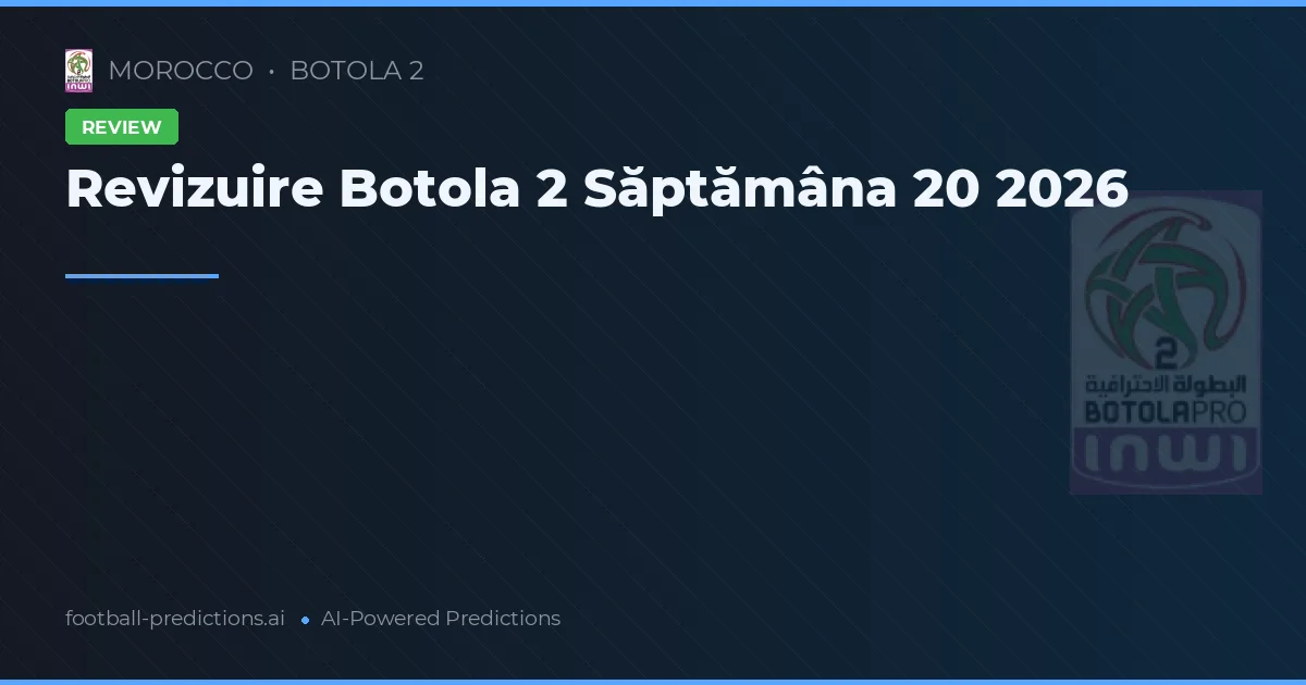 Revizuire Botola 2 Săptămâna 20 2026