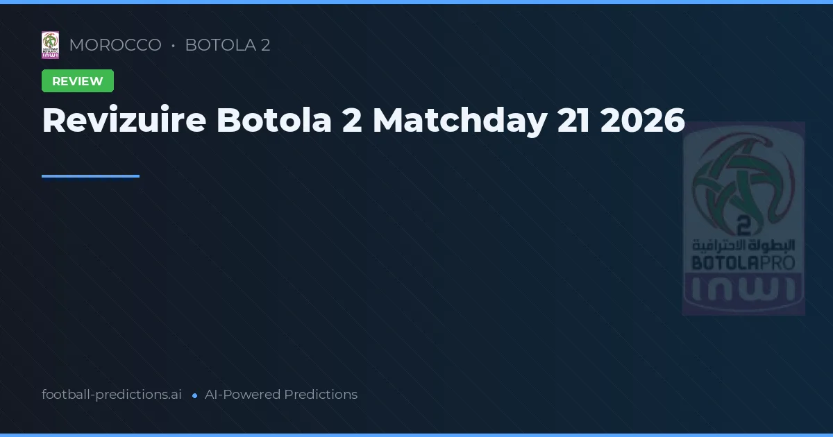 Revizuire Botola 2 Matchday 21 2026
