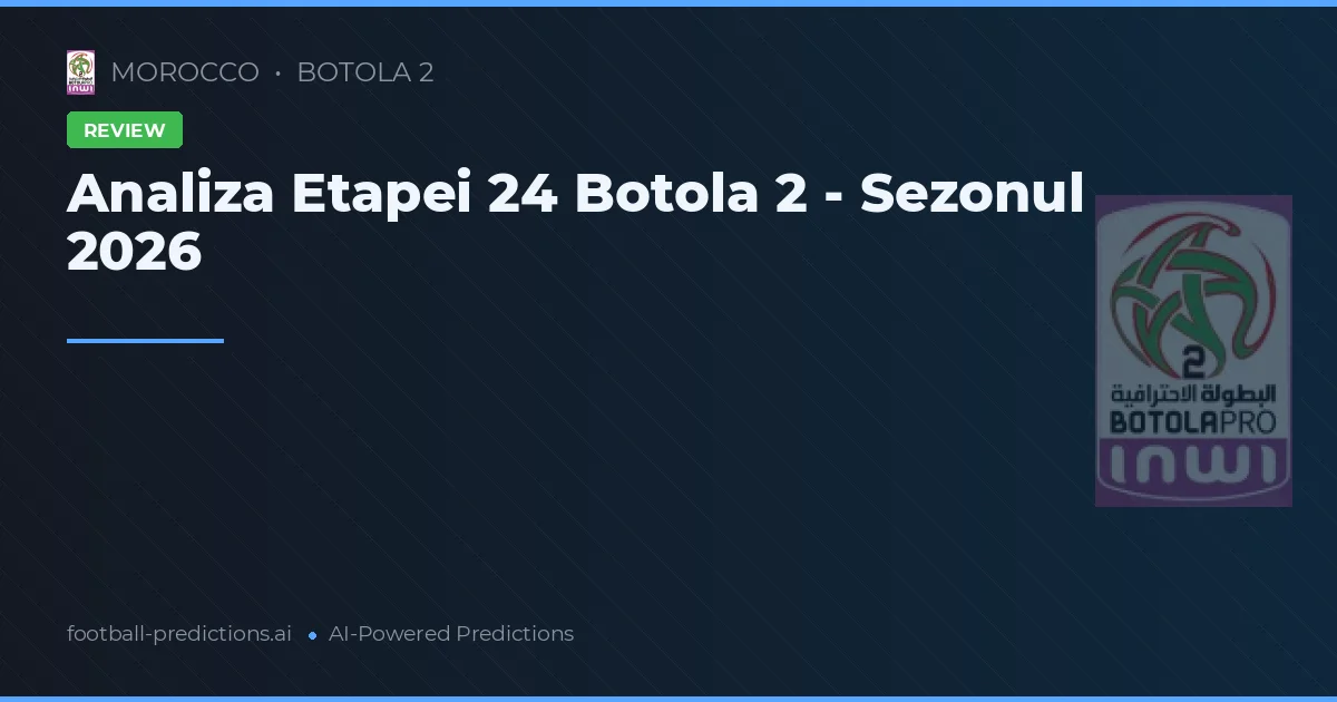 Analiza Etapei 24 Botola 2 - Sezonul 2026