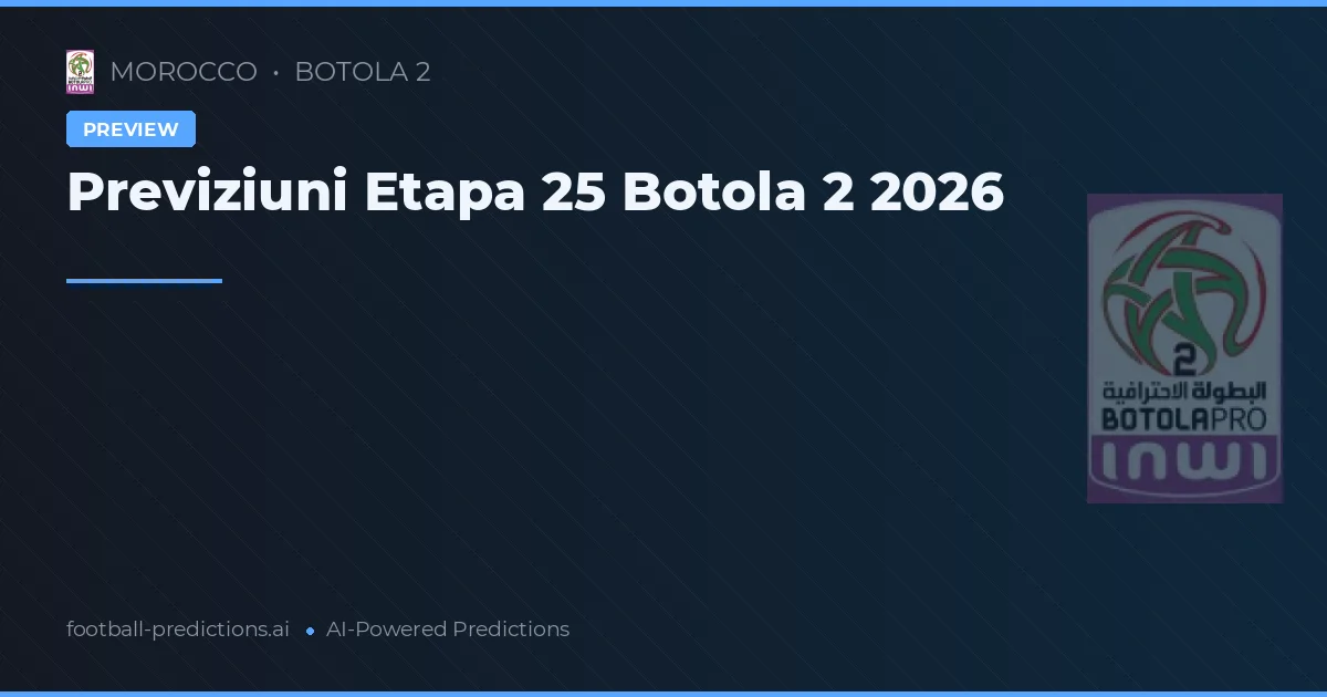 Previziuni Etapa 25 Botola 2 2026