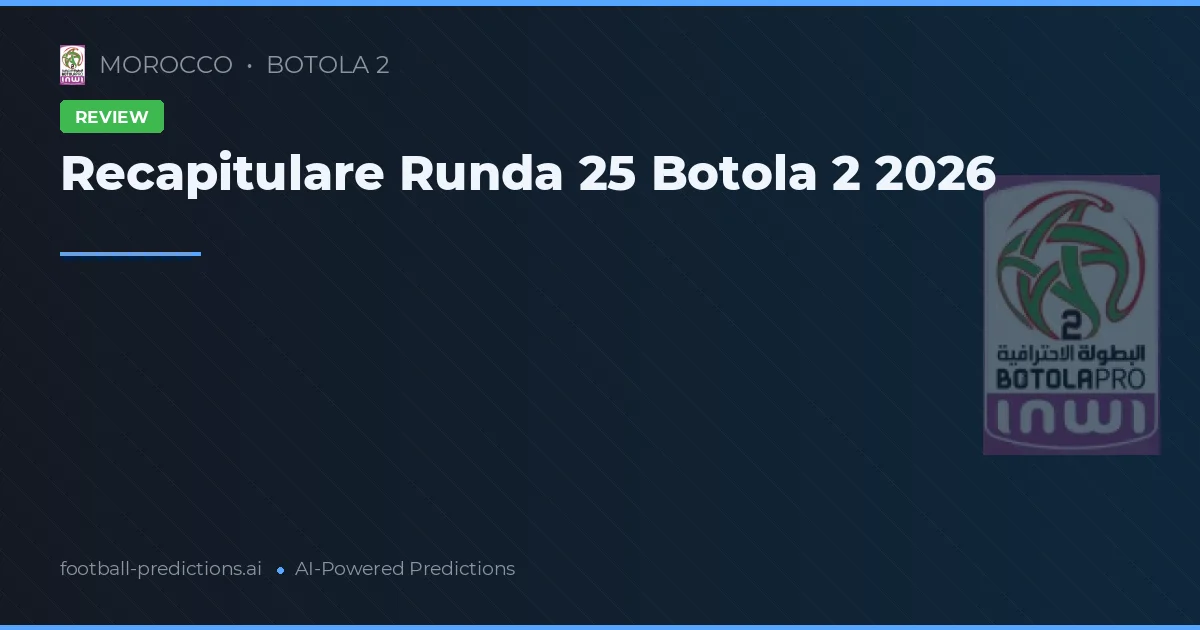 Recapitulare Runda 25 Botola 2 2026