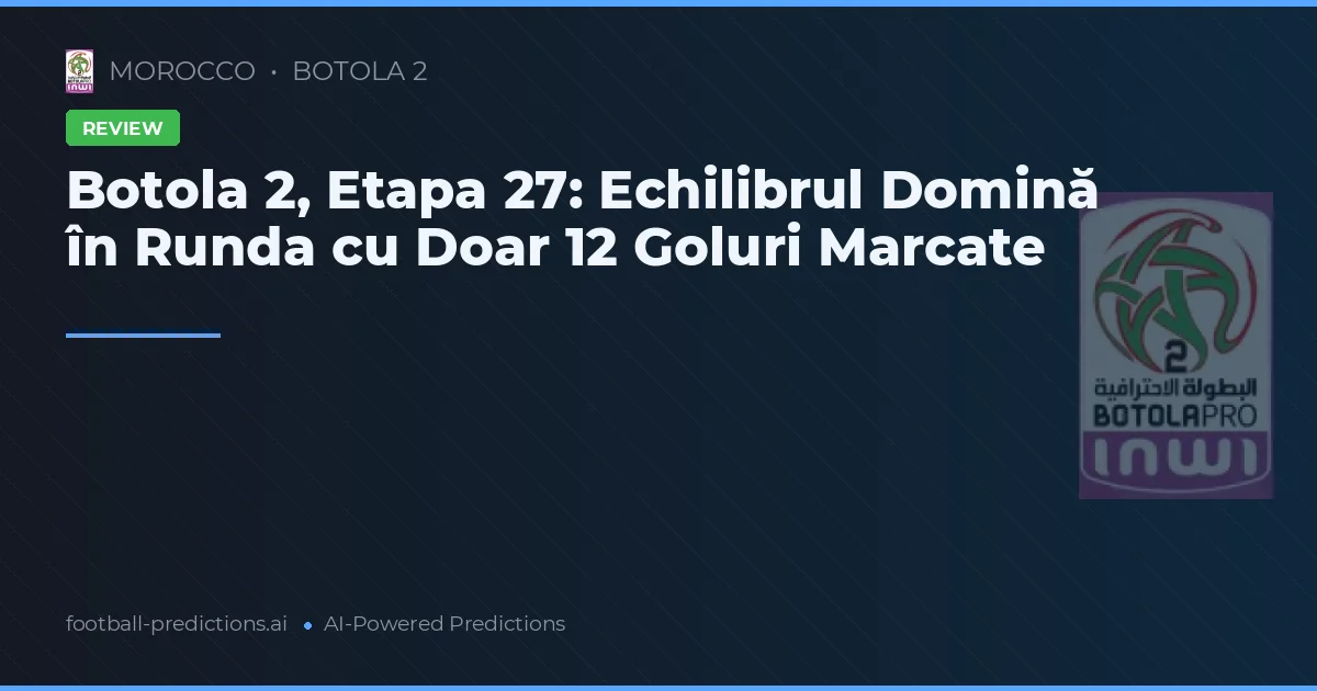Botola 2, Etapa 27: Echilibrul Domină în Runda cu Doar 12 Goluri Marcate