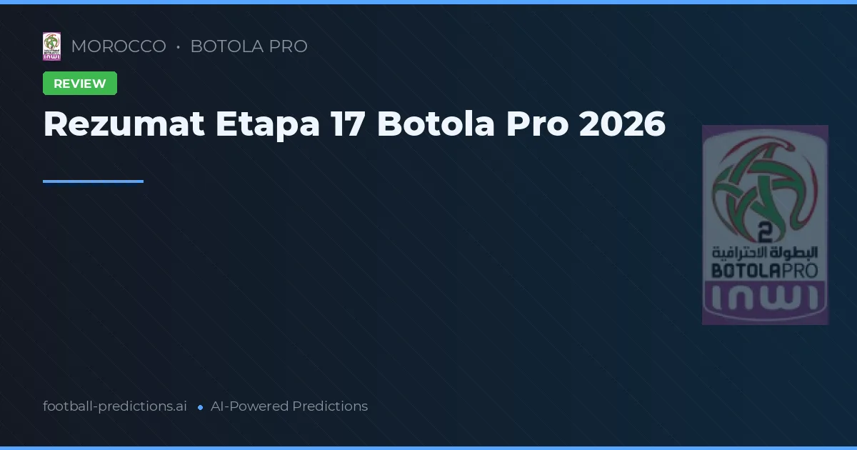 Rezumat Etapa 17 Botola Pro 2026