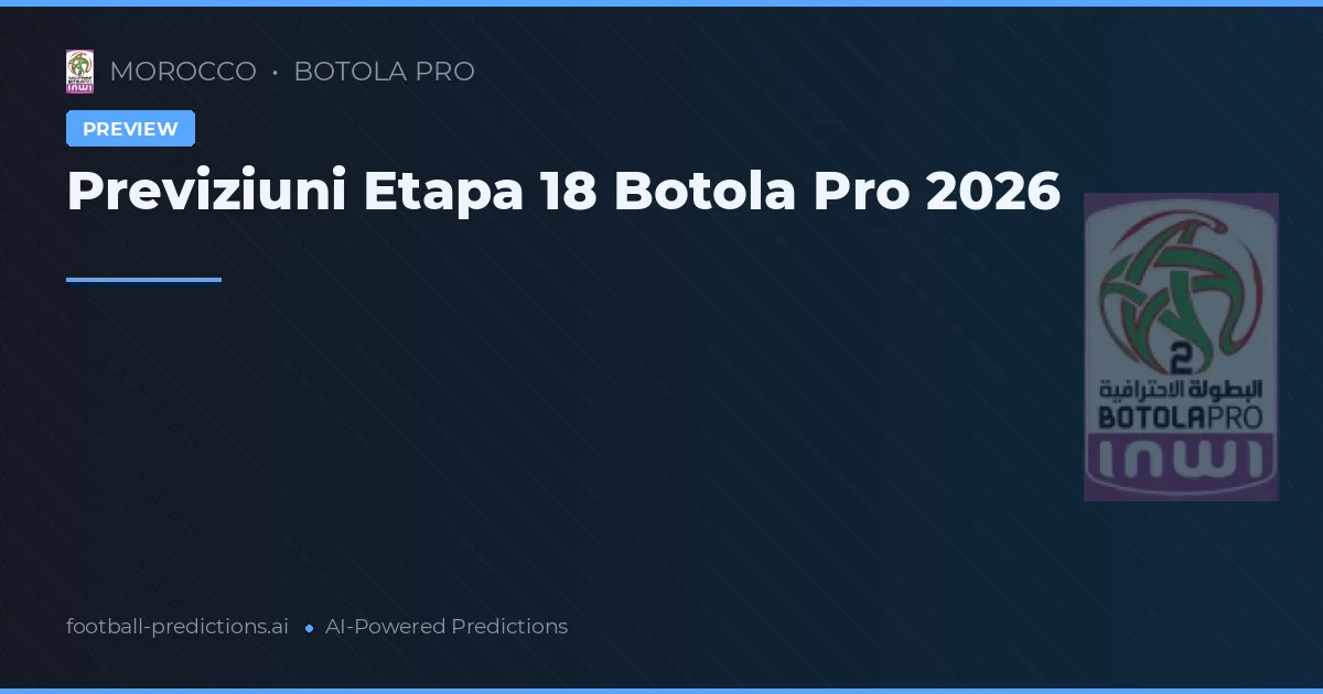 Previziuni Etapa 18 Botola Pro 2026