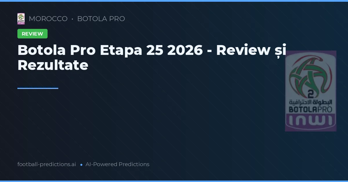 Botola Pro Etapa 25 2026 - Review și Rezultate