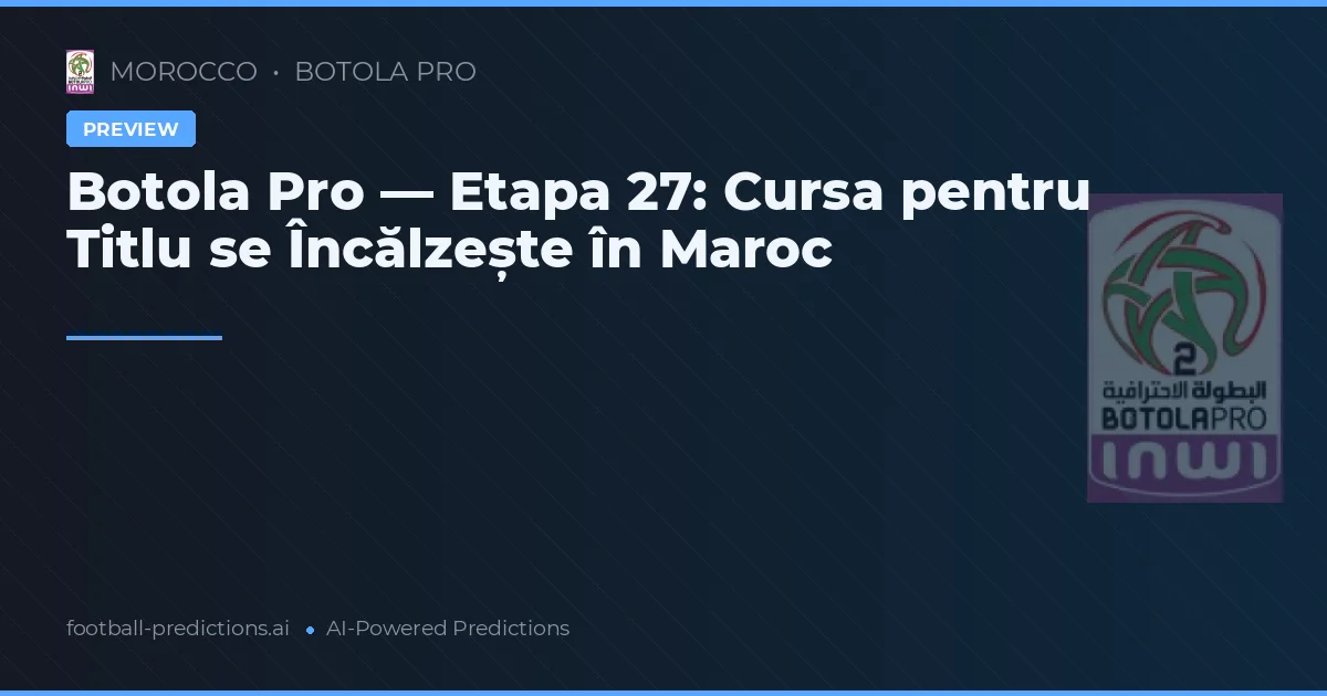 Botola Pro — Etapa 27: Cursa pentru Titlu se Încălzește în Maroc