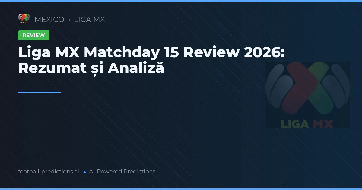 Liga MX Matchday 15 Review 2026: Rezumat și Analiză