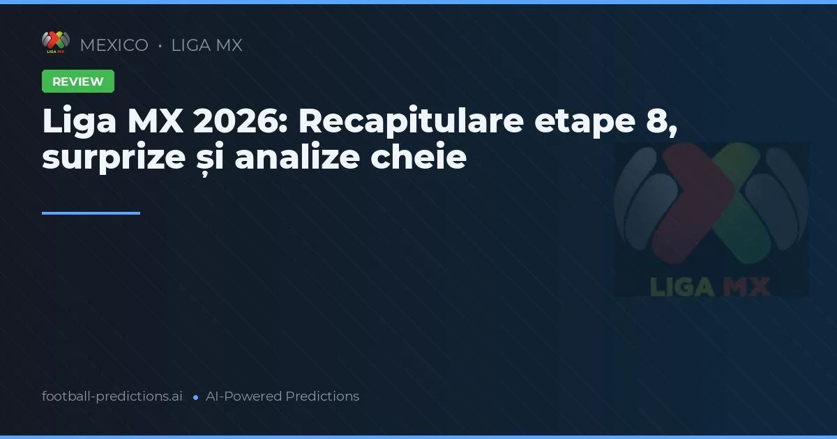 Liga MX 2026: Recapitulare etape 8, surprize și analize cheie