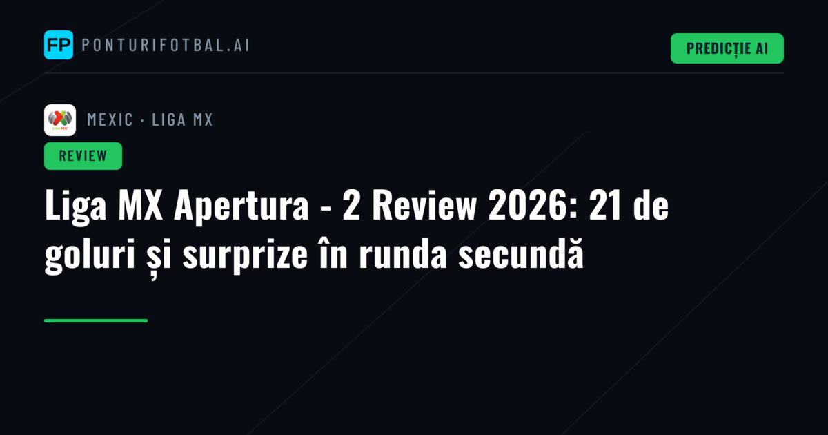 Liga MX Apertura - 2 Review 2026: 21 de goluri și surprize în runda secundă