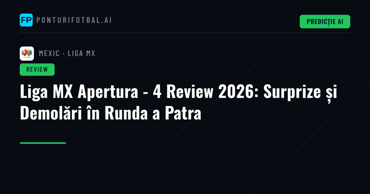 Liga MX Apertura - 4 Review 2026: Surprize și Demolări în Runda a Patra